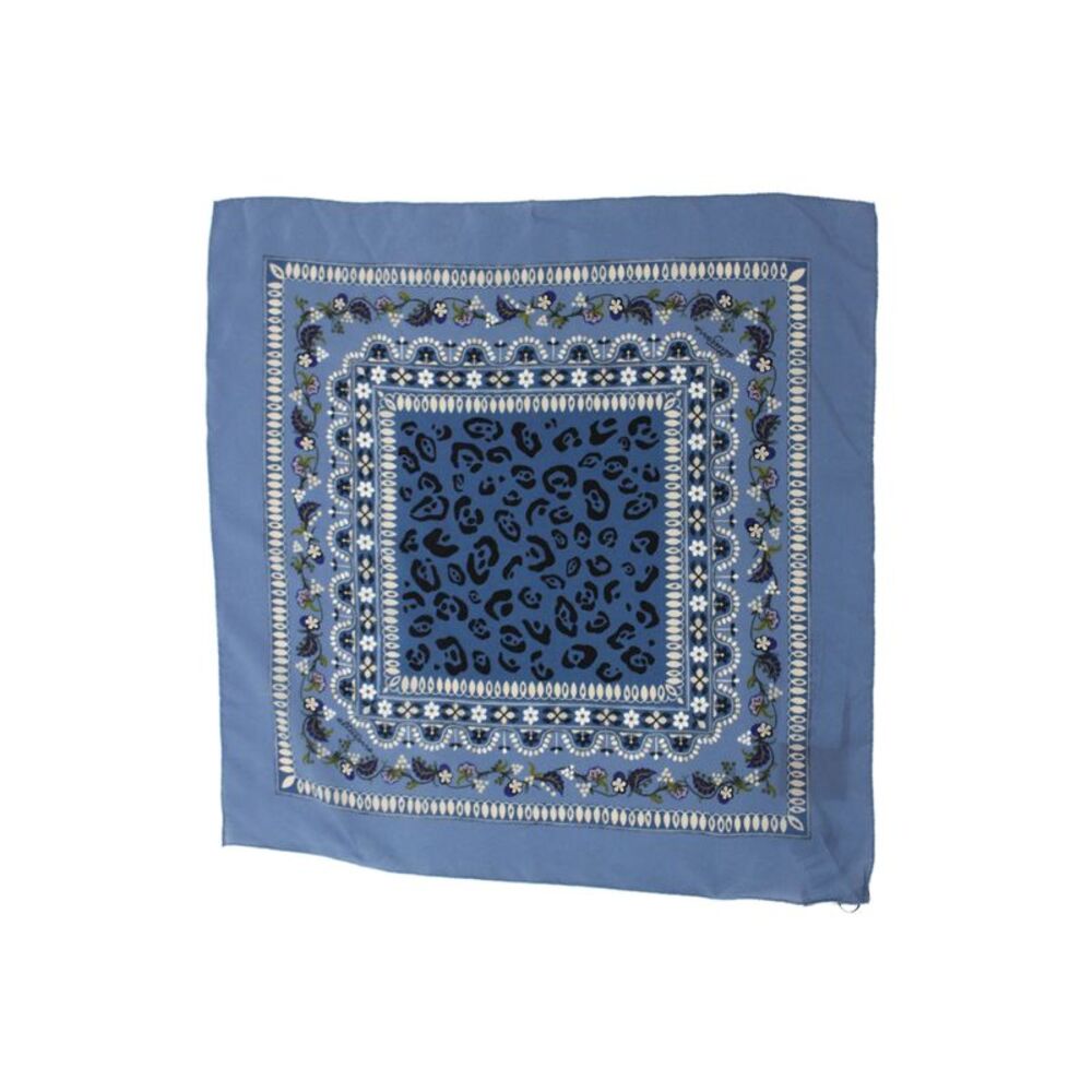 Altuzarra Womens Silk Square Floral Leopard Printed Scarf Blue 22"x22"